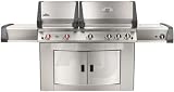 Napoleon Prestige II Gemini Series PT750RSBINSS 86 Freestanding Gas Grill with 1156 sq. in. Cooking Surface, 107000 Total BTU, 3 Bottom Burners, 2 Infrared Burner, Infrared Rear Rotisserie Burner, Side Burner and WAVE Rod Cooking Grids: Stainless Steel: Natural Gas