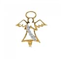 Angelic Yellow Gold Angel Journey Pendant w Diamonds