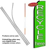 Recycle Here Feather Banner Flag Kit (Flag, Pole, & Ground Mt)