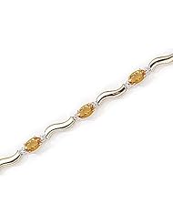 14kt Yellow Gold Oval Citrine and Diamond Bracelet