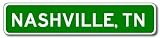 NASHVILLE, TENNESSEE City Limit Sign - Aluminum - 4 x 18 inches
