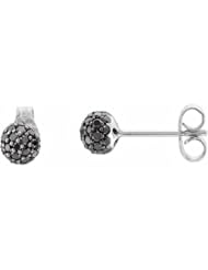 14K White Gold Black Diamond Earrings - 0.50 Ct. -- LIFETIME WARRANTY