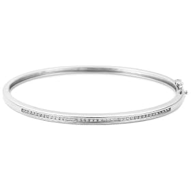 10k White Gold Diamond Channel Set Bangle Bracelet (1 5 cttw, I-J Color, I3... by