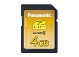 Electronics : Panasonic SD High Capacity 4 GB Card, Class 6 guaranteed 6MB/s continuos transfer rate, up to 20MB/s