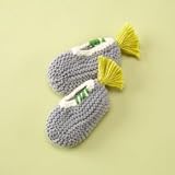 Baby Booties, Socks & Hats: Baby Hand - Knit Blabla Cotton Orange Bootie, Gy Chickadee Booties