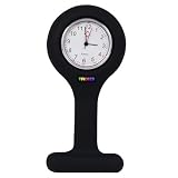 TRIXES Nurses Black Gel Silicone Plastic Pocket Brooch Fob Watch New