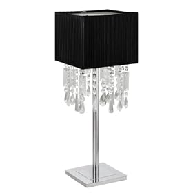 Eglo 89179A Aves, Chrome/Black and Crystal, 1-Light Table Light Fixture