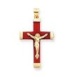 14k Red Jade Crucifix Pendant
