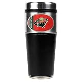 NHL Minnesota Wild 16oz Travel Tumbler with Black Sleeve