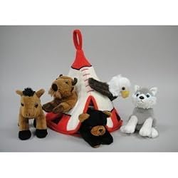 Indian Teepee Plush Play Set 12" H
