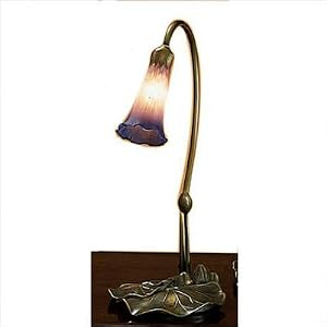 One Light Pink / Blue Pond Lily Accent Lamp