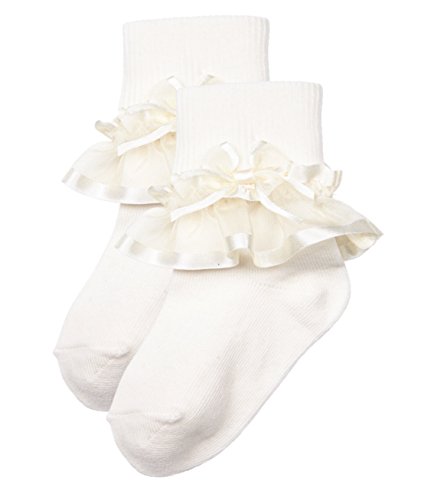 Trimfit Baby Girls Sheer Ribbon & Bow Turn Cuff Socks 2-Pack