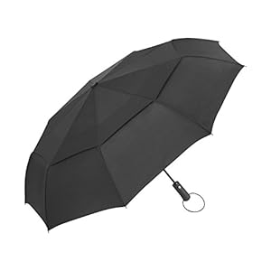 Travel Umbrella - Windproof Compact Umbrella with Double Canopy Construction - Auto Open&Close,Sturdy, Portable and Lightweight + (Black, 45inch)