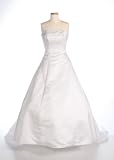 White Satin Strapless Wedding Gown