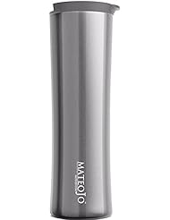 Kitchen: Travel Mug - Vacuum Insulated - Leak Proof, Spill Proof - Traveling Coffee Tumbler - Stainless Steel, 14-Ounce - Deep Gray - MateoJo
