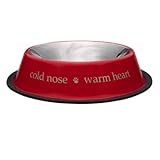 ProSelect Cold Nose Warm Heart SS Bowl 6oz Red ProSelect Cold Nose Warm Heart SS Bowl 6oz Red