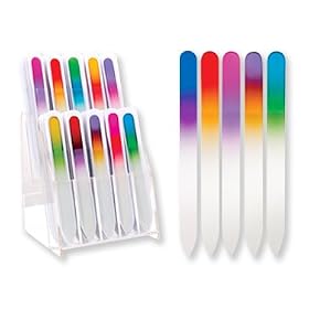 5 pc Glass Fingernail Files in assorted colors - Brand new Size
