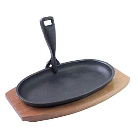Set of 2 Cast Iron Sizzler Dishes 24cm x 14cm