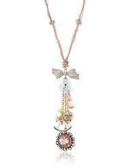 Betsey Johnson "Vintage Bows" Multi-Charm Y-Shaped Necklace, 21"