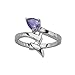 Ladies Sterling Silver Amethyst Cubic Zirconia title=