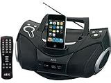 Produkt-Bild: AEG SR 4337 IP Tragbares Stereo Radio (CD/MP3-Player, 80 Watt PMPO, Apple iPod-/iPhone Dock) schwarz