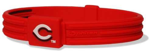 Phiten MLB Authentic Bracelet, Cincinnati Reds, Medium (6.75 Inches)