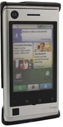 Motorola Calgary / Devour A555 Black Rubber Feel Hard Case Cover w/Belt Clip