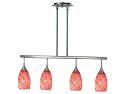 Kenroy Home 44304Bs-Lava Medici Convertible 4 Light Pendant, Red White Lava Swirl
