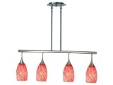 Kenroy Home 44304Bs-Lava Medici Convertible 4 Light Pendant, Red White Lava Swirl