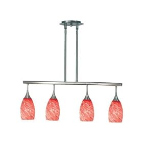 Kenroy Home 44304Bs-Lava Medici Convertible 4 Light Pendant, Red White Lava Swirl by Kenroy Home