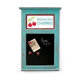 Buy Country Cherry Design Distressed Wood Message Board Or Chalk Board With Magnets Kitchen Wall Decor by Cherry Pie Collection