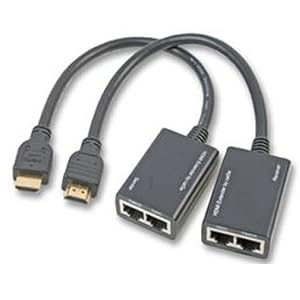 Hdmi  Ethernet on Hdmi Extender Over Ethernet Lan Cable With Built In Hdmi Plugs 30m