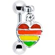 Rainbow Heart Dangle Eyebrow Ring
