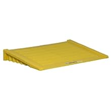 Justrite 28650 EcoPolyBlend Accumulation Centers Yellow Ramp for 2 Drum and Larger, 1000 lbs Capacity, 48" Width, 6.25" Height, 33" Depth
