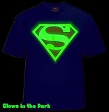 Superman Glow in the Dark Shield Mens T-Shirt (Blue) #40