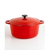 Martha Stewart Collection Red Enameled Cast Iron Round Pot, 7 Qt. Red