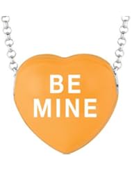 Sweethearts Enamel "Be mine" Heart on 16" Necklace Pendant with Gift Box