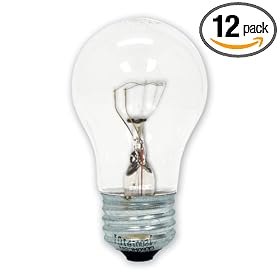 GE 15206-12 40-Watt Appliance Light A15 Light Bulb, 12-Pack by General Electric
