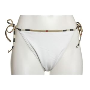 Buy BURBERRY Ladies White String Bikini Swimsuit Bottoms by Burberry