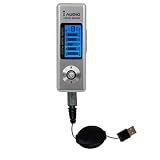 Retractable USB Cable for the Cowon iAudio U2 with Power Hot Sync and Charge capabilities - Gomadic Brand w/ TipExchange Technology