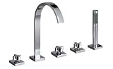Luxury Cross Head 5 Hole Deck Mounted Bath Mixer