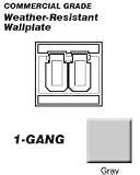 Leviton 4986-GY 1-Gang Duplex Device Receptacle Wallplate, Weather-Resistant Oversized, Gray