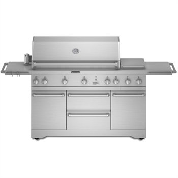 KitchenAid: 48'' LP Gas Grill with 851 sq. in. Cooking Surface - 3 ''U'' Shaped Burners - Infrared Sear Burner - Rotisserie System - 2 Side Burners - Smoker Box - Warming Rack - Electric Warming Drawer - Utility Drawer and Pull-Out Tank Drawer product image