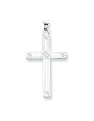 14K White Gold Cross Pendant Charm Jewelry Religious