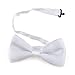 Mens Formal Solid White Satin Banded Bow Tie