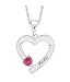 Personalized Sterling Silver Heart with Birthstone title=