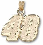 Jimmie Johnson Large Driver Number 48 5/8 Pendant - 14KT Gold Jewelry