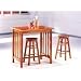 Breakfast Tables - 3pc Breakfast Table and Chairs Set with Tile Top in Fruitwood Finish