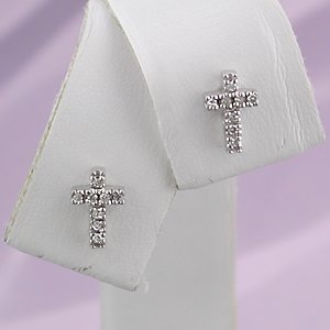 Click here to buy ~ Mindy Harris 14 KT Diamond Cross Earrings.