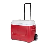 Igloo Island Breeze 60 Quart Roller Cooler (Lava Red, 25.562 x 14.062 x 14.125-Inch)